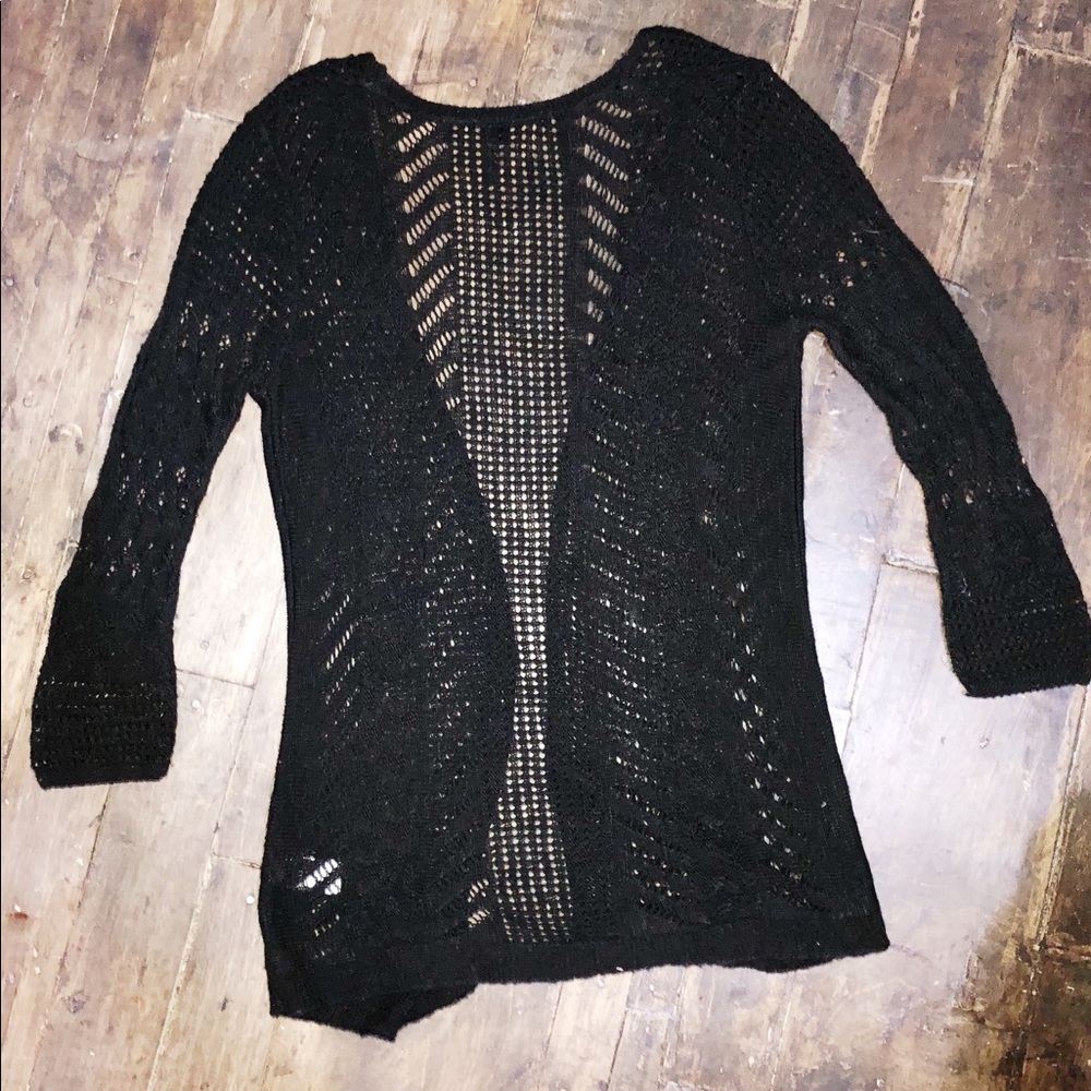 Maurices Medium Black Knit Open Cardigan